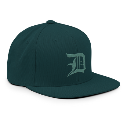 Detroit 'Old English D' Vintage Snapback (Copper Green)