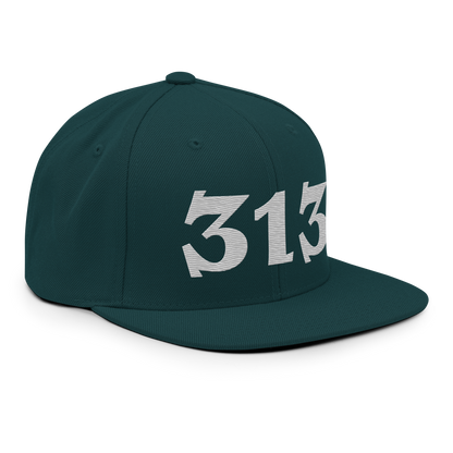 Detroit '313' Vintage Snapback (Angry Font) | Platinum