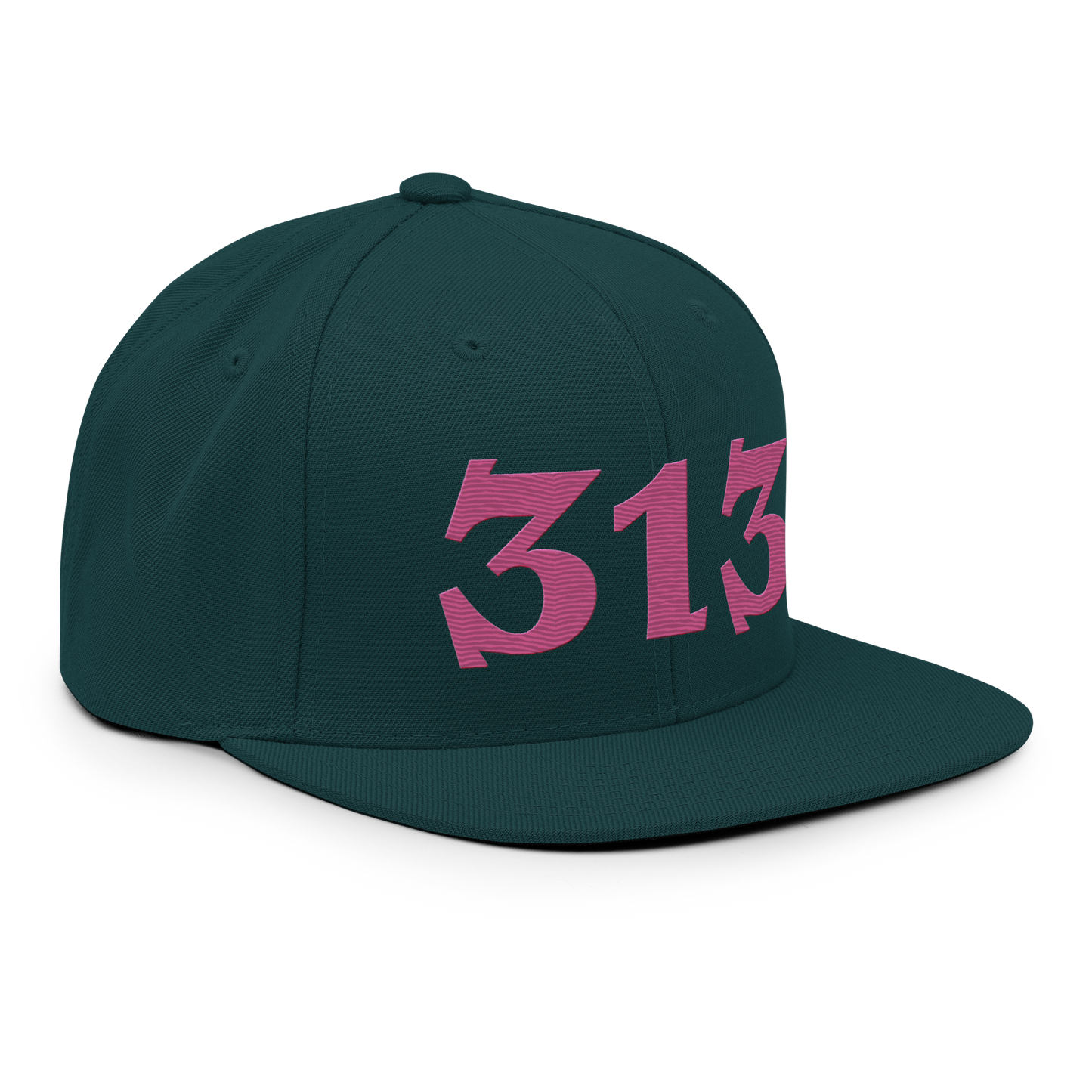 Detroit '313' Vintage Snapback (Angry Font) | Apple Blossom Pink