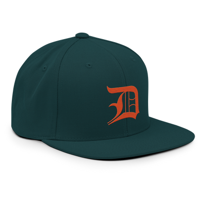 Detroit 'Old English D' Vintage Snapback (Maple Leaf Orange)