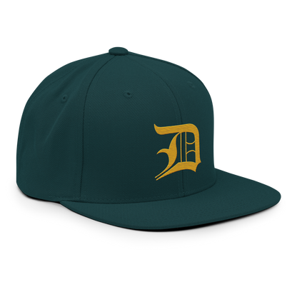 Detroit 'Old English D' Vintage Snapback (Gold)