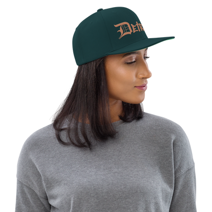 'Detroit' Vintage Snapback (OED Tag Font) | Copper