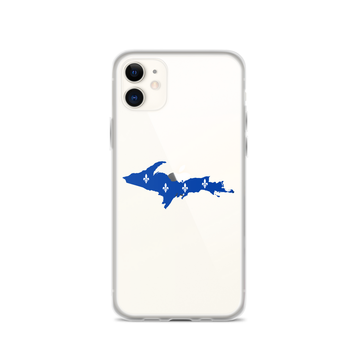 Michigan Upper Peninsula Clear iPhone Case (w/ UP Quebec Flag Outline)