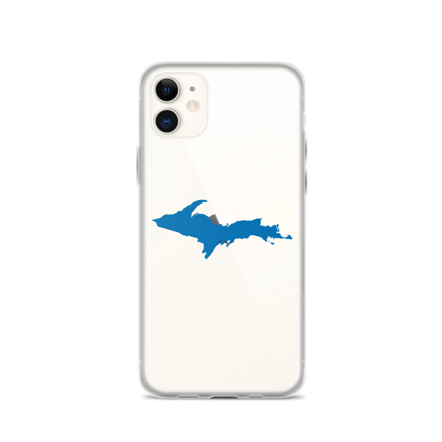 Michigan Upper Peninsula Clear iPhone Case (w/ Azure UP Outline)