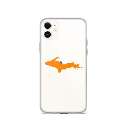 Michigan Upper Peninsula Clear iPhone Case (w/ Orange UP Outline)