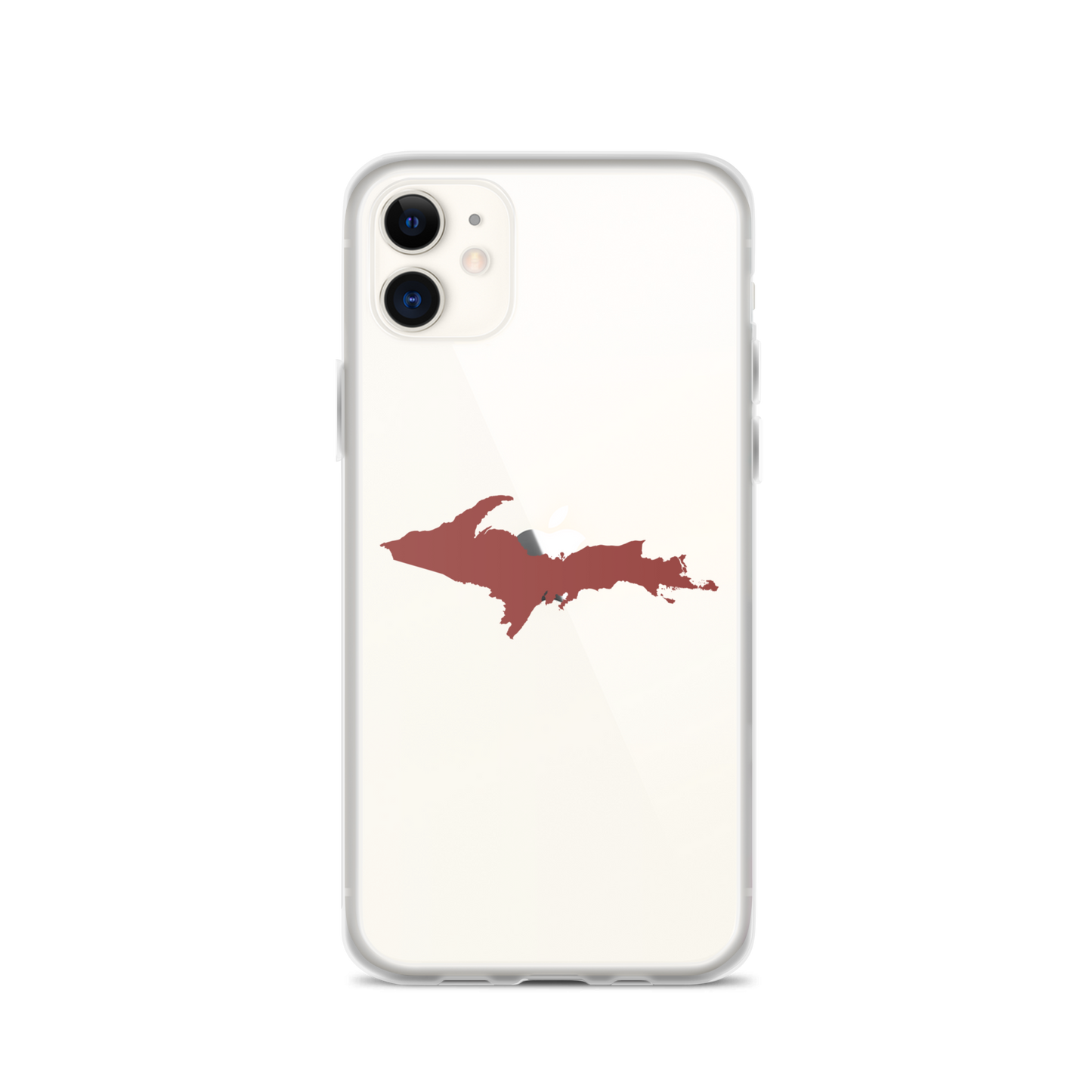 Michigan Upper Peninsula Clear iPhone Case (w/ Ore Dock Red UP Outline)