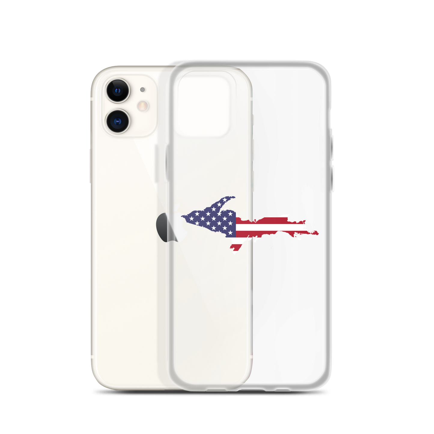 Michigan Upper Peninsula Clear iPhone Case (w/ UP USA Flag Outline)