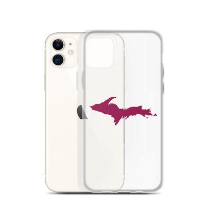 Michigan Upper Peninsula Clear iPhone Case (w/ Ruby Red UP Outline)