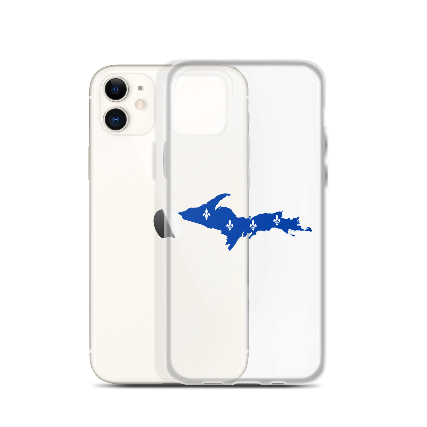 Michigan Upper Peninsula Clear iPhone Case (w/ UP Quebec Flag Outline)