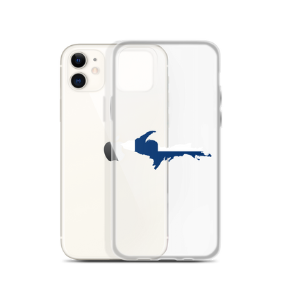 Michigan Upper Peninsula Clear iPhone Case (w/ UP Finland Flag Outline)