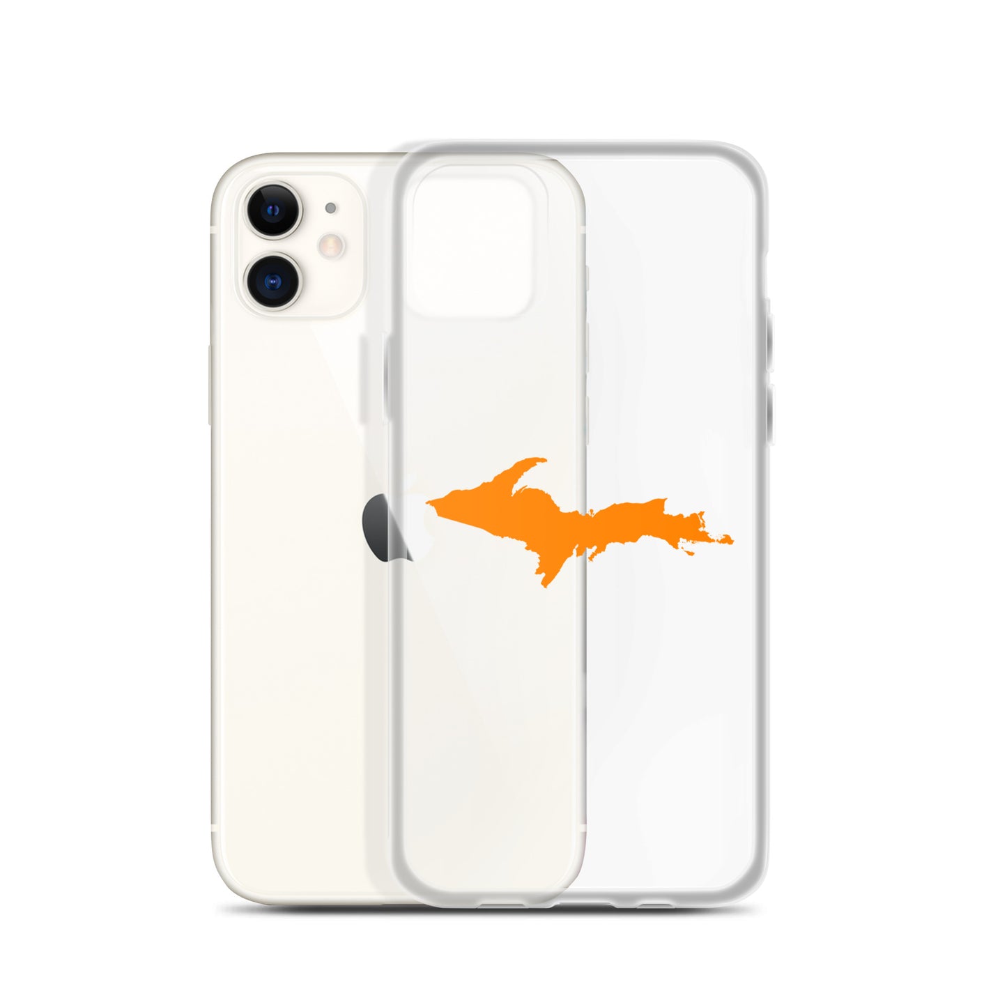 Michigan Upper Peninsula Clear iPhone Case (w/ Orange UP Outline)