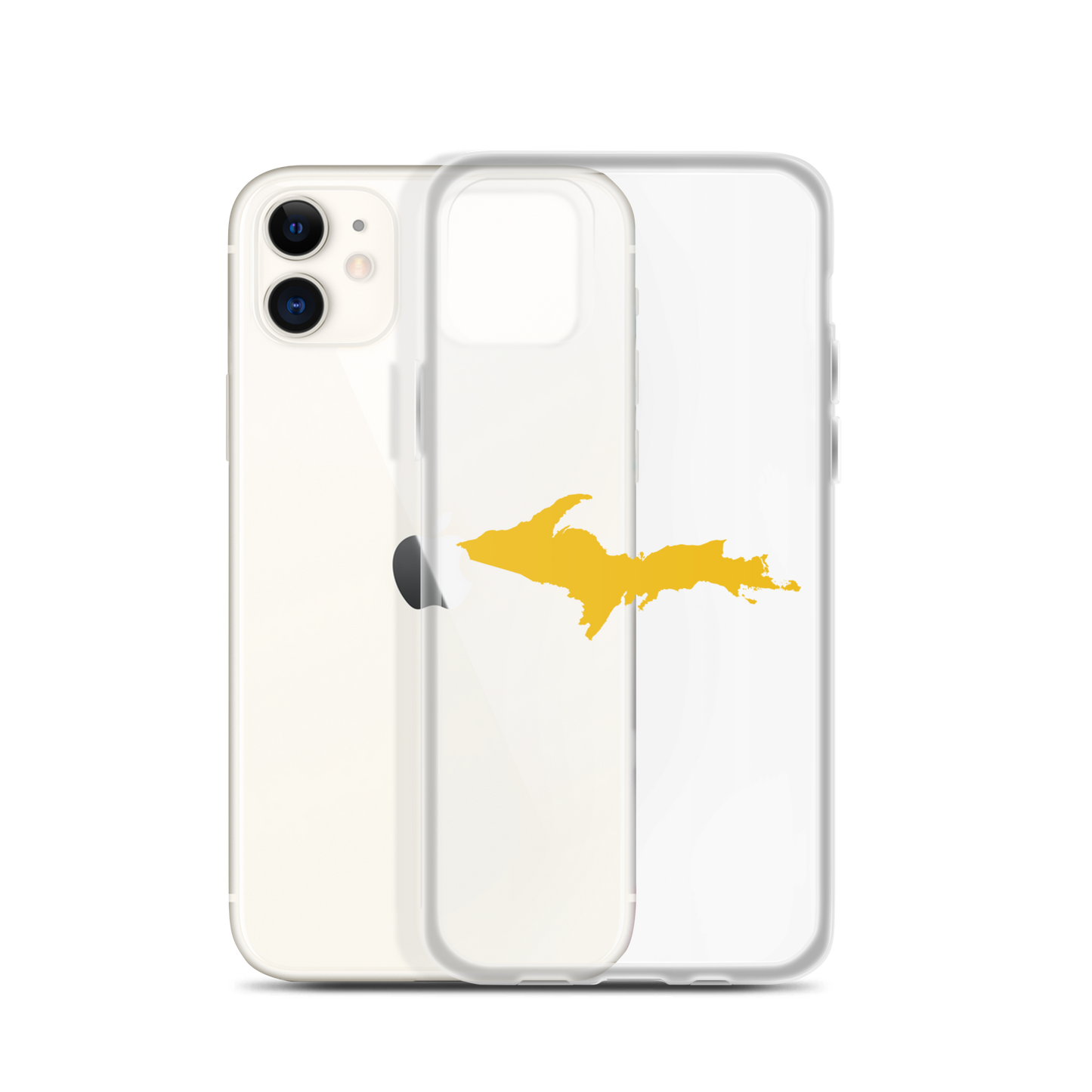 Michigan Upper Peninsula Clear iPhone Case (w/ Gold UP Outline)