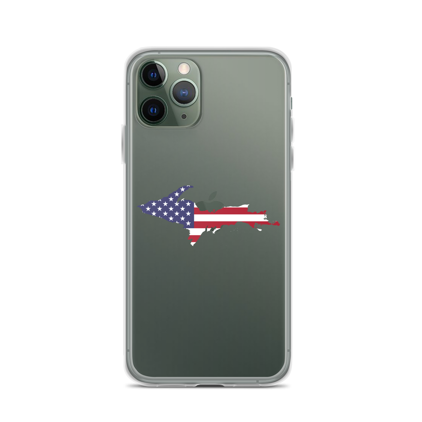 Michigan Upper Peninsula Clear iPhone Case (w/ UP USA Flag Outline)