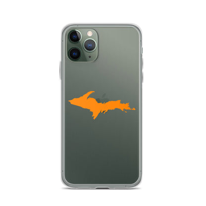 Michigan Upper Peninsula Clear iPhone Case (w/ Orange UP Outline)