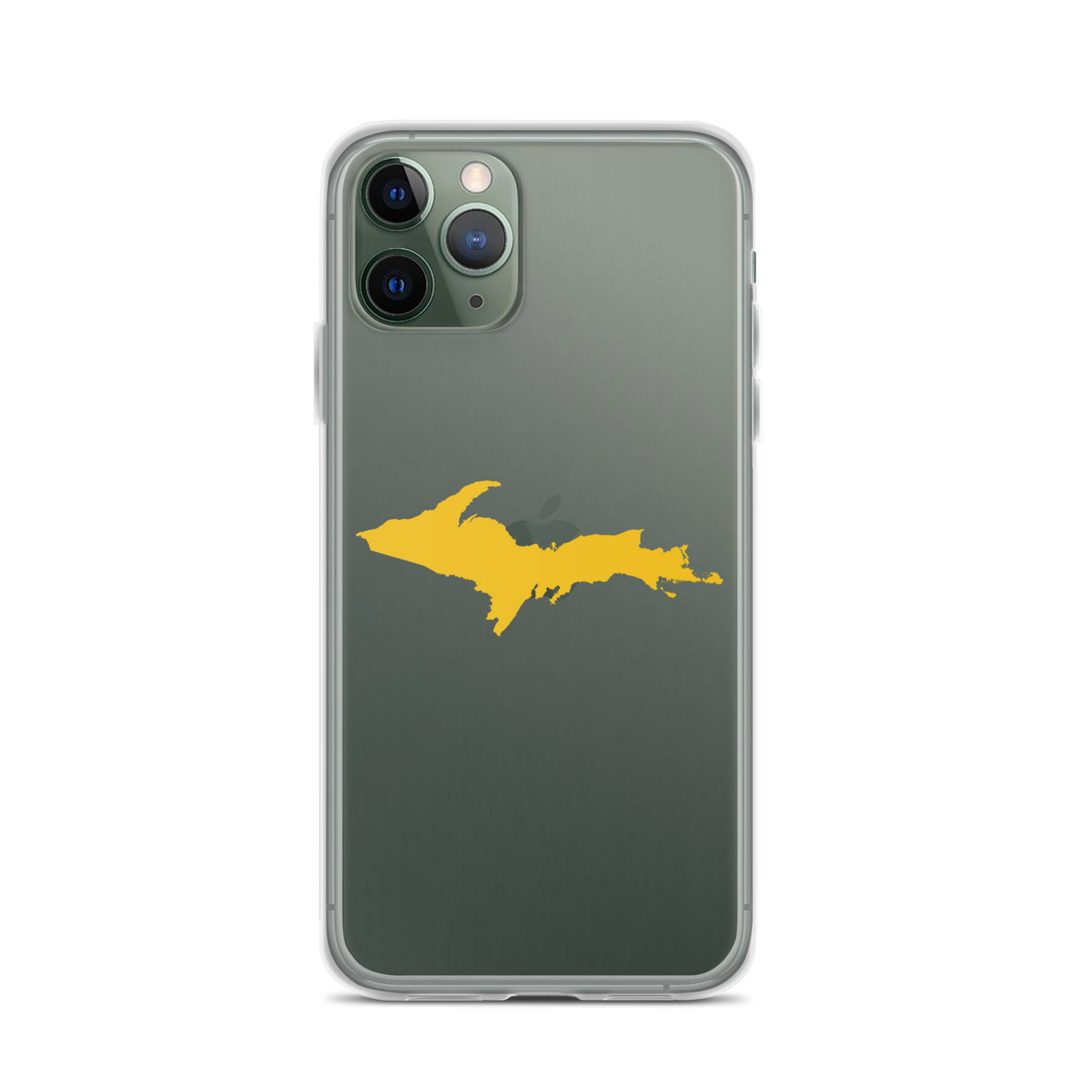 Michigan Upper Peninsula Clear iPhone Case (w/ Gold UP Outline)