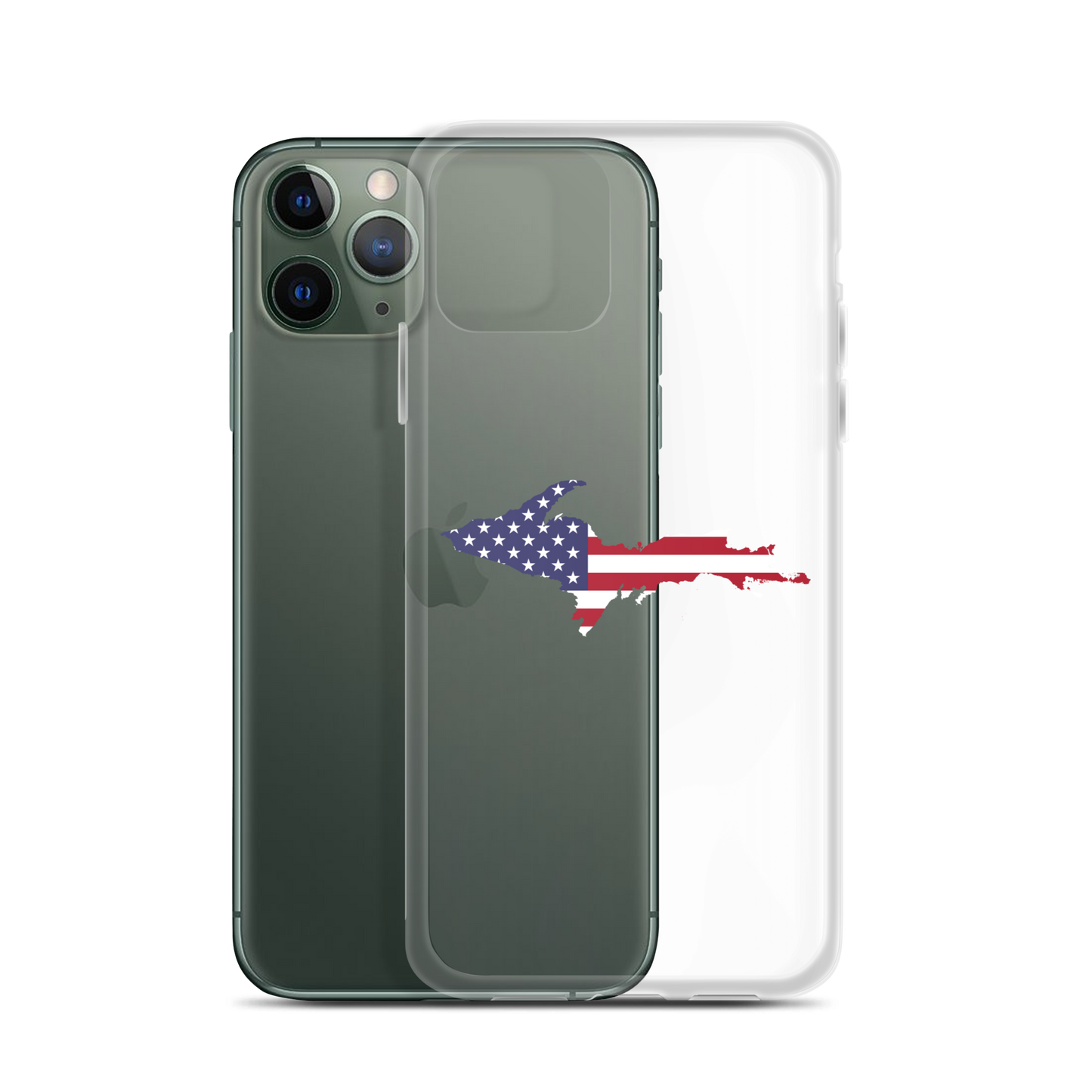 Michigan Upper Peninsula Clear iPhone Case (w/ UP USA Flag Outline)