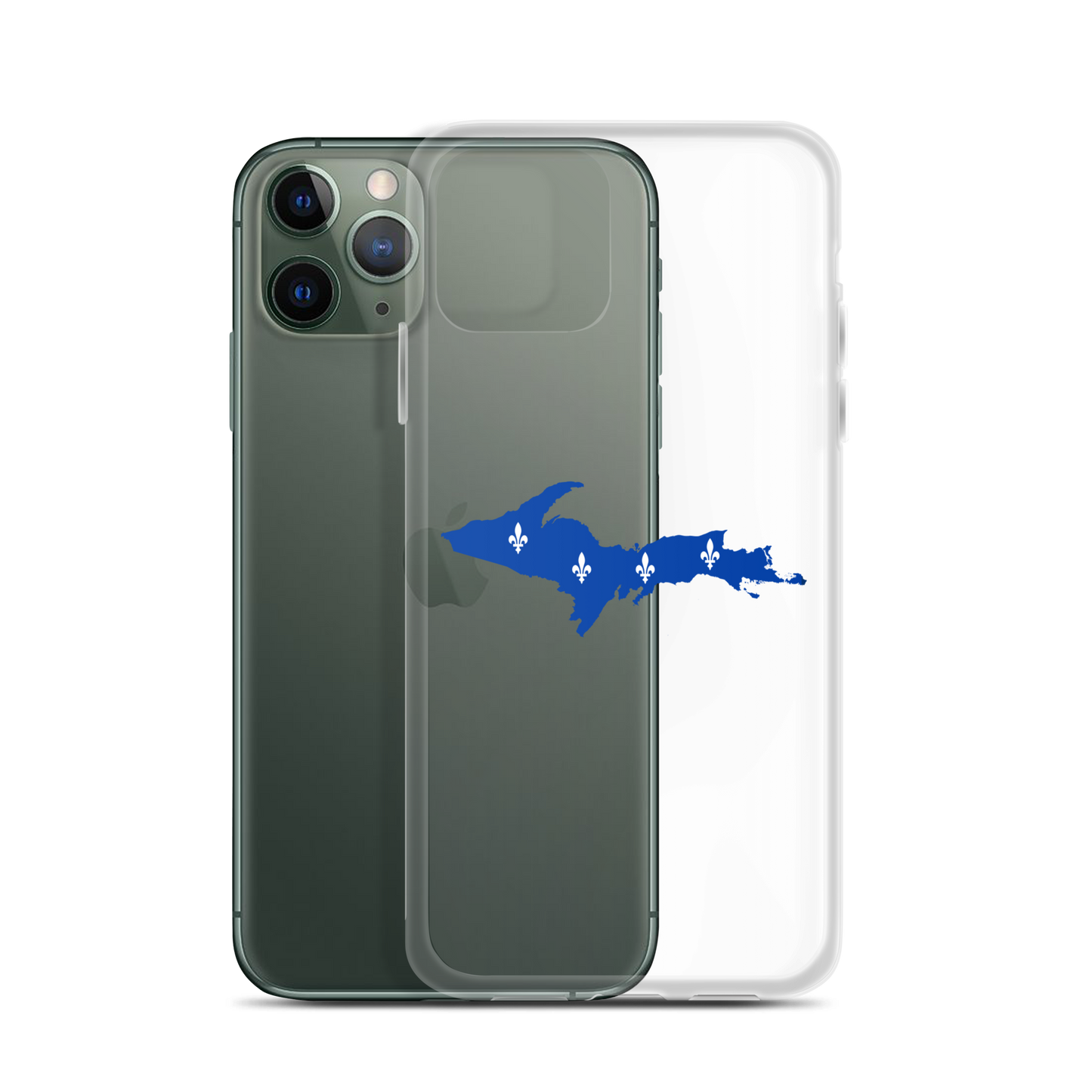 Michigan Upper Peninsula Clear iPhone Case (w/ UP Quebec Flag Outline)