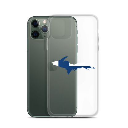 Michigan Upper Peninsula Clear iPhone Case (w/ UP Finland Flag Outline)