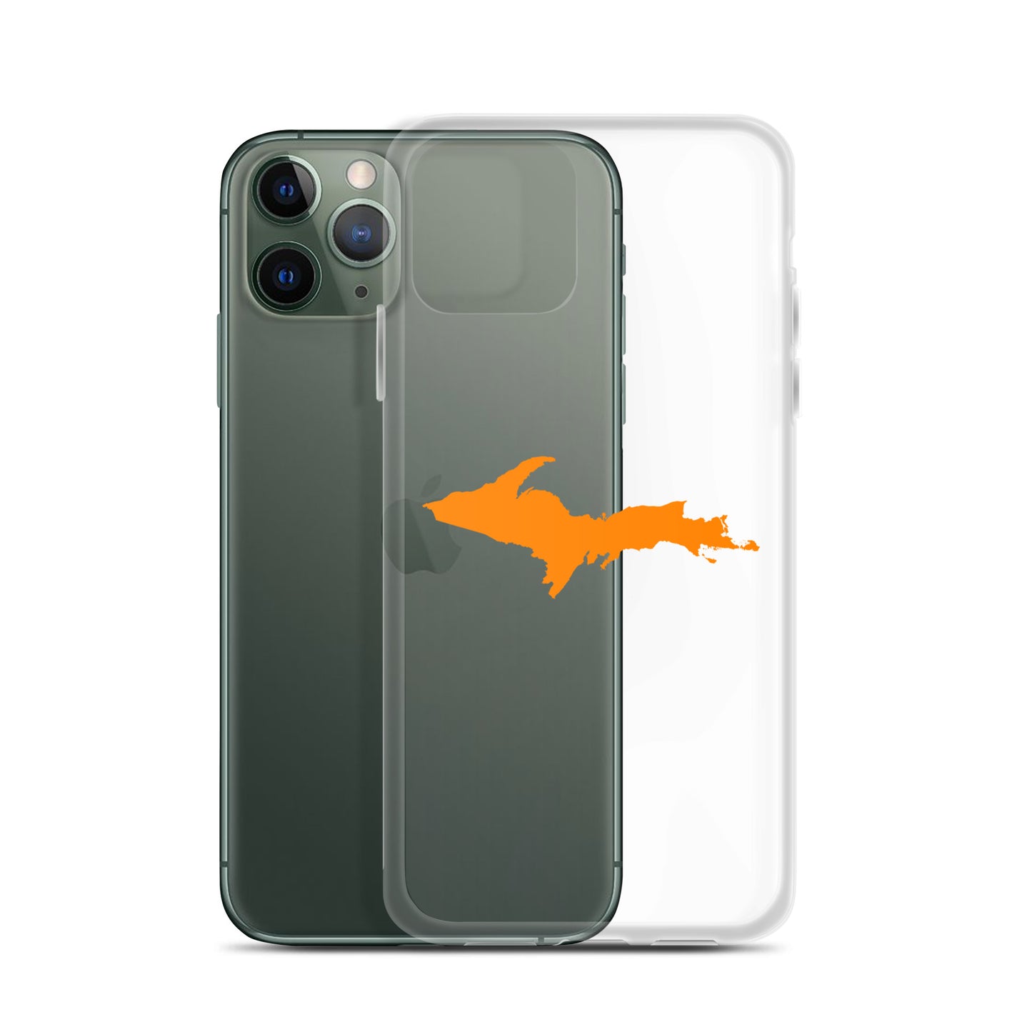 Michigan Upper Peninsula Clear iPhone Case (w/ Orange UP Outline)