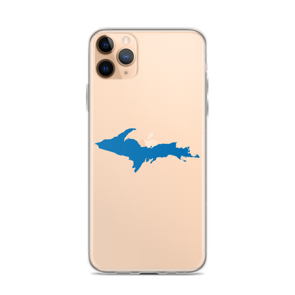 Michigan Upper Peninsula Clear iPhone Case (w/ Azure UP Outline)