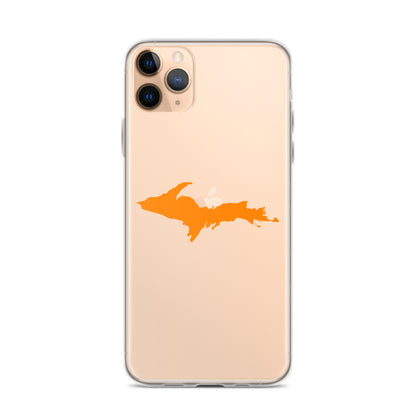 Michigan Upper Peninsula Clear iPhone Case (w/ Orange UP Outline)