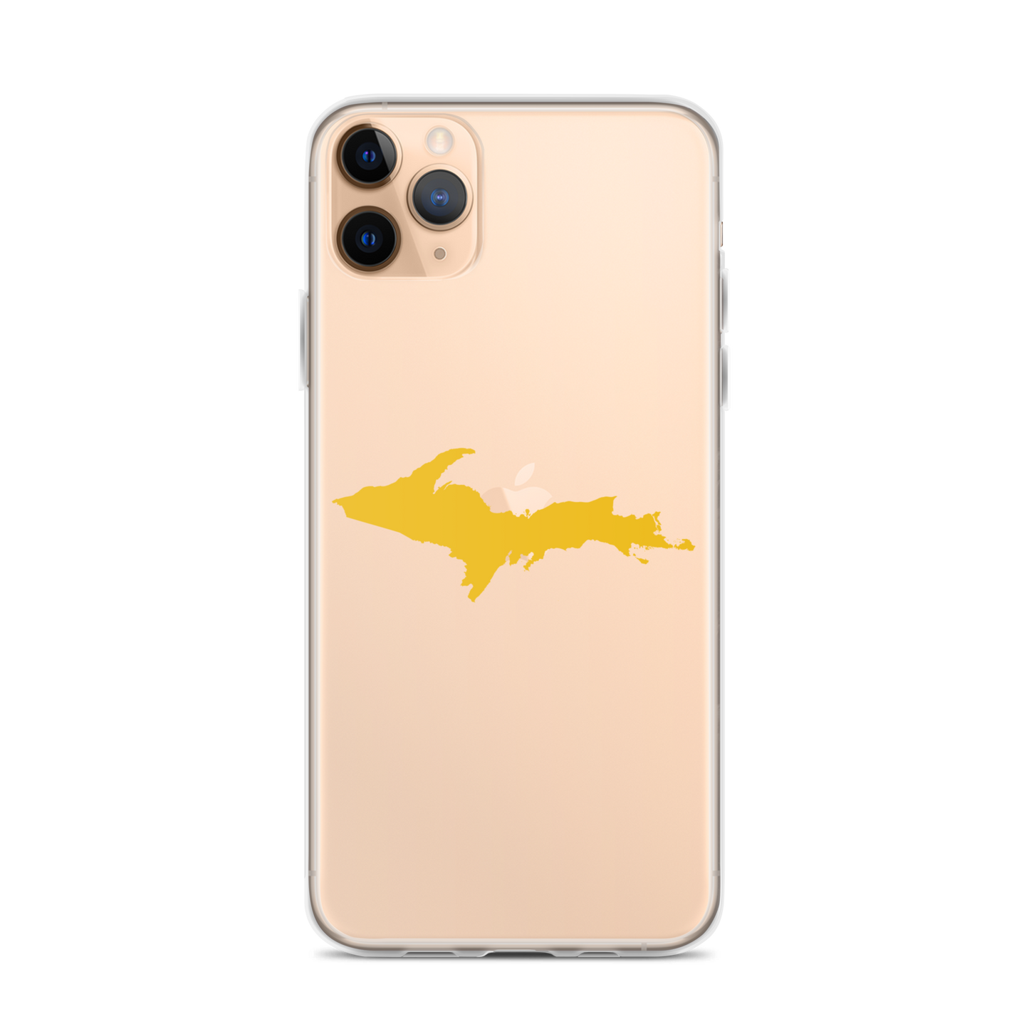 Michigan Upper Peninsula Clear iPhone Case (w/ Gold UP Outline)