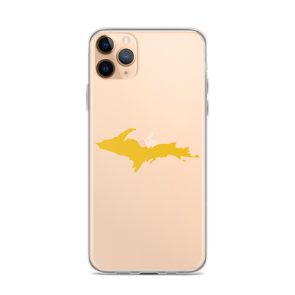 Michigan Upper Peninsula Clear iPhone Case (w/ Gold UP Outline)