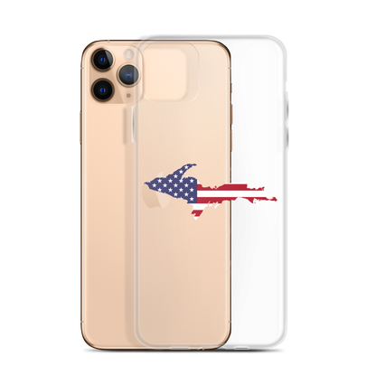 Michigan Upper Peninsula Clear iPhone Case (w/ UP USA Flag Outline)