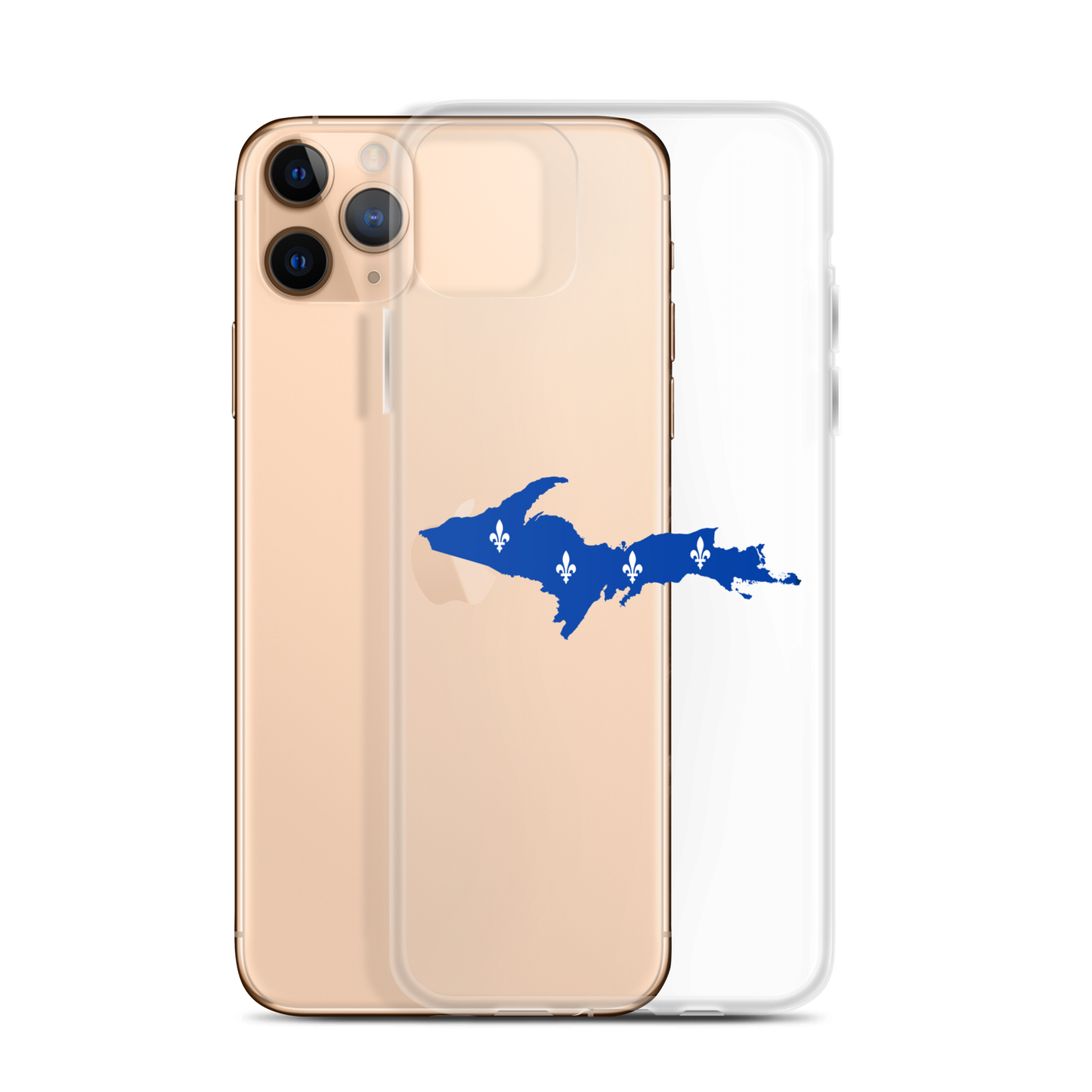 Michigan Upper Peninsula Clear iPhone Case (w/ UP Quebec Flag Outline)