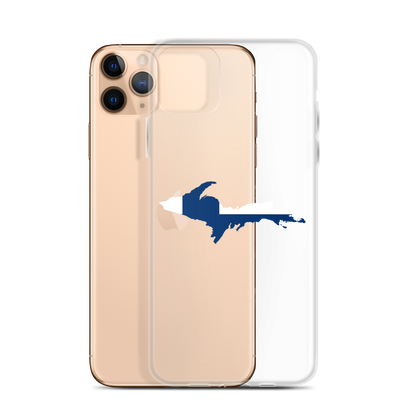 Michigan Upper Peninsula Clear iPhone Case (w/ UP Finland Flag Outline)