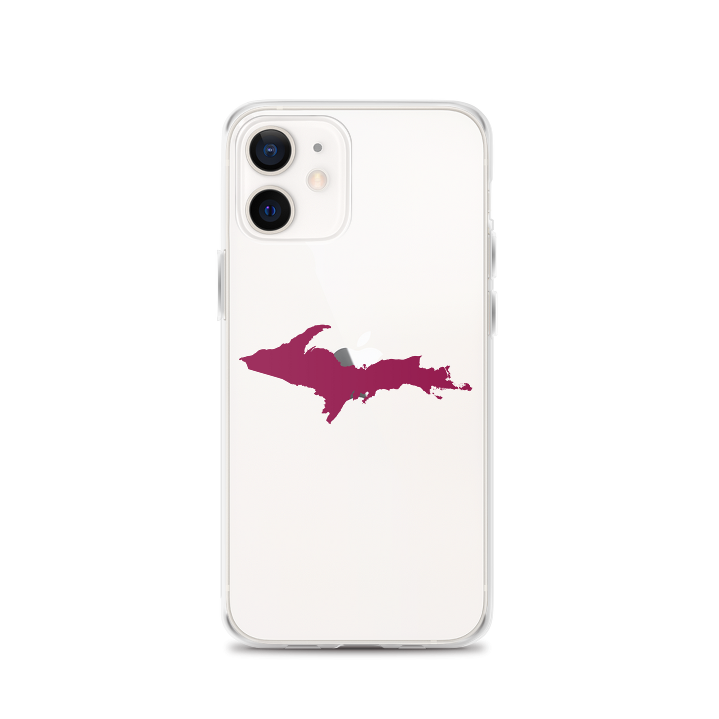 Michigan Upper Peninsula Clear iPhone Case (w/ Ruby Red UP Outline)