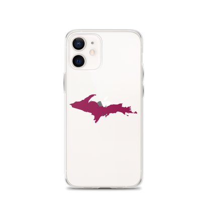 Michigan Upper Peninsula Clear iPhone Case (w/ Ruby Red UP Outline)