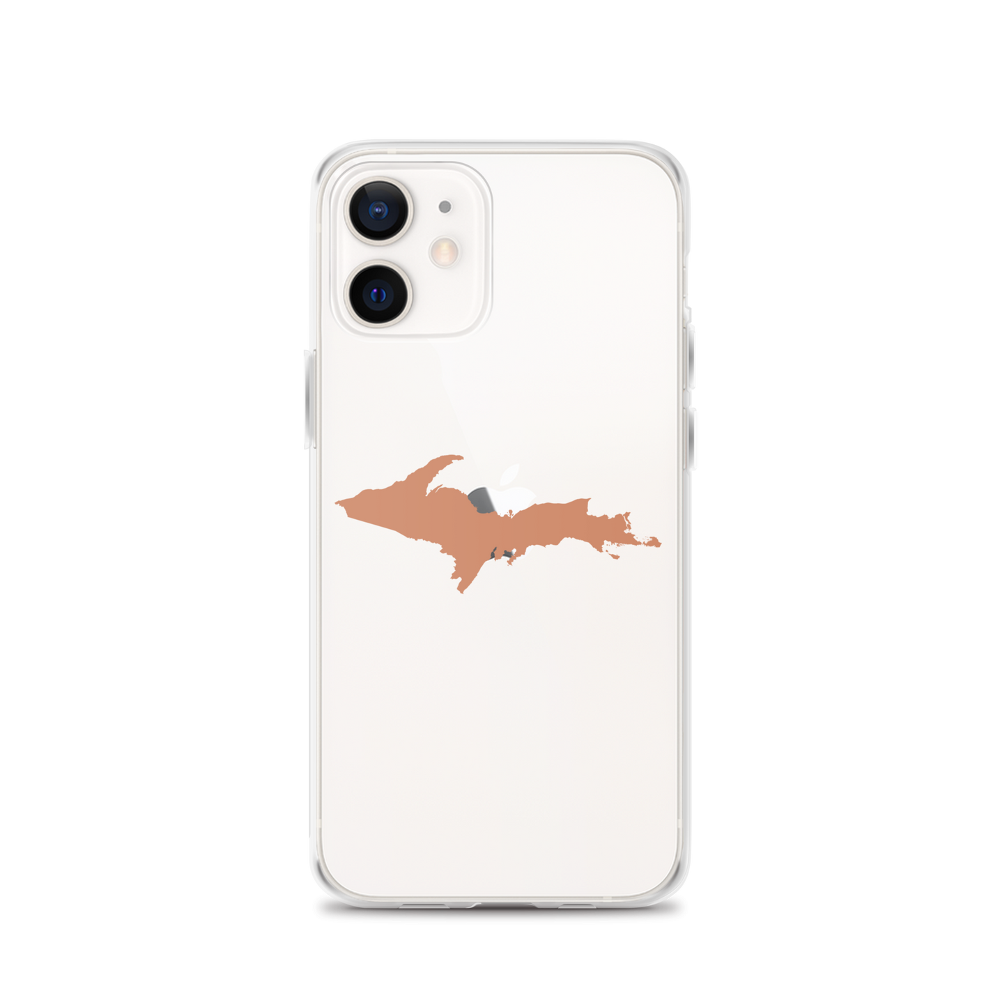 Michigan Upper Peninsula Clear iPhone Case (w/ Copper Color UP Outline)