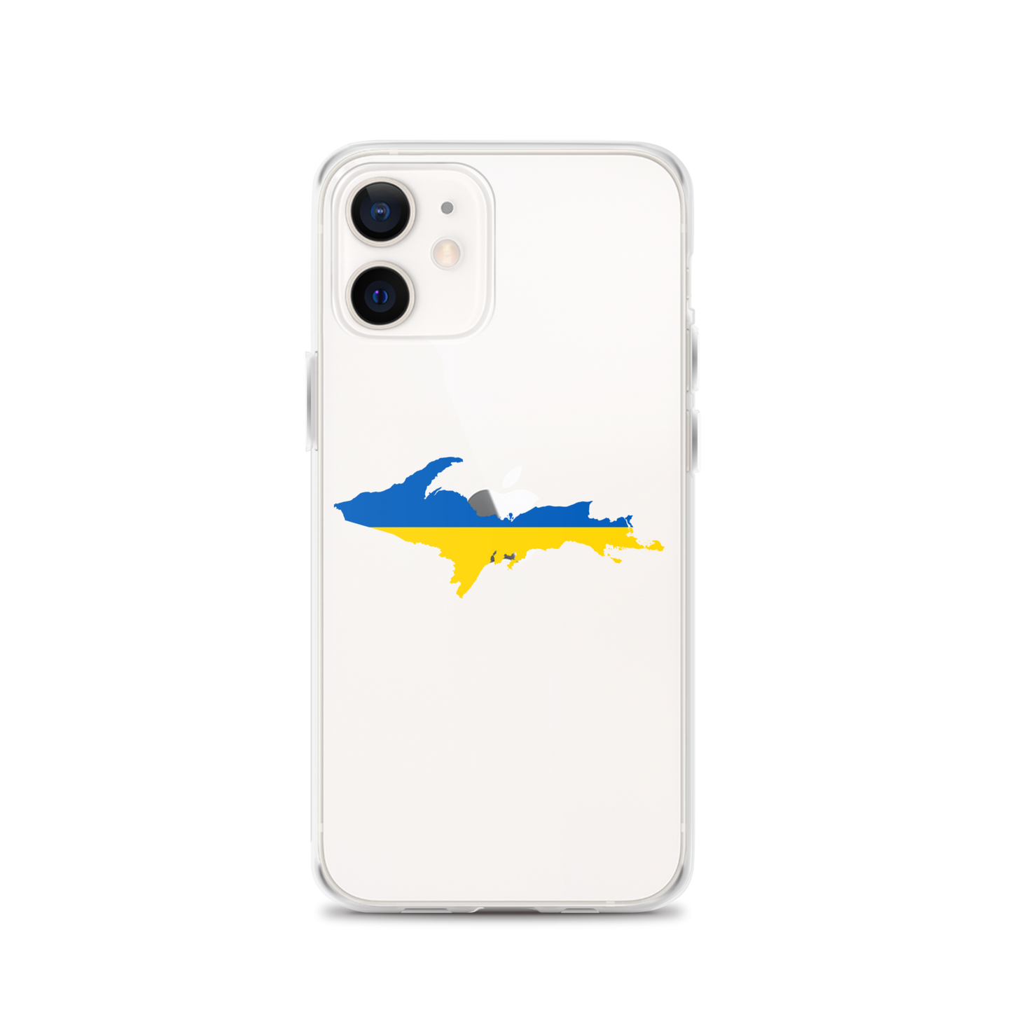 Michigan Upper Peninsula Clear iPhone Case (w/ UP Ukraine Flag Outline)