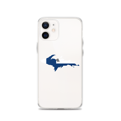 Michigan Upper Peninsula Clear iPhone Case (w/ UP Finland Flag Outline)