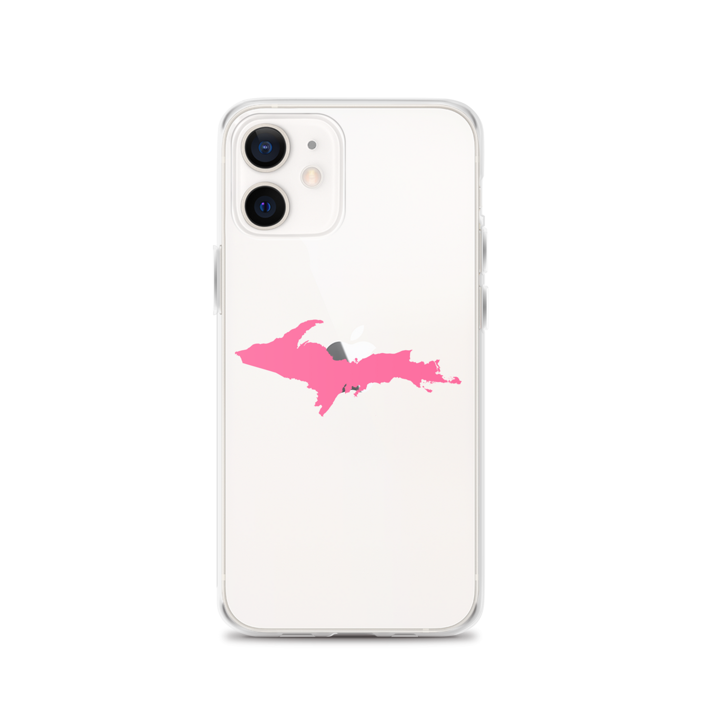 Michigan Upper Peninsula Clear iPhone Case (w/ Pink UP Outline)