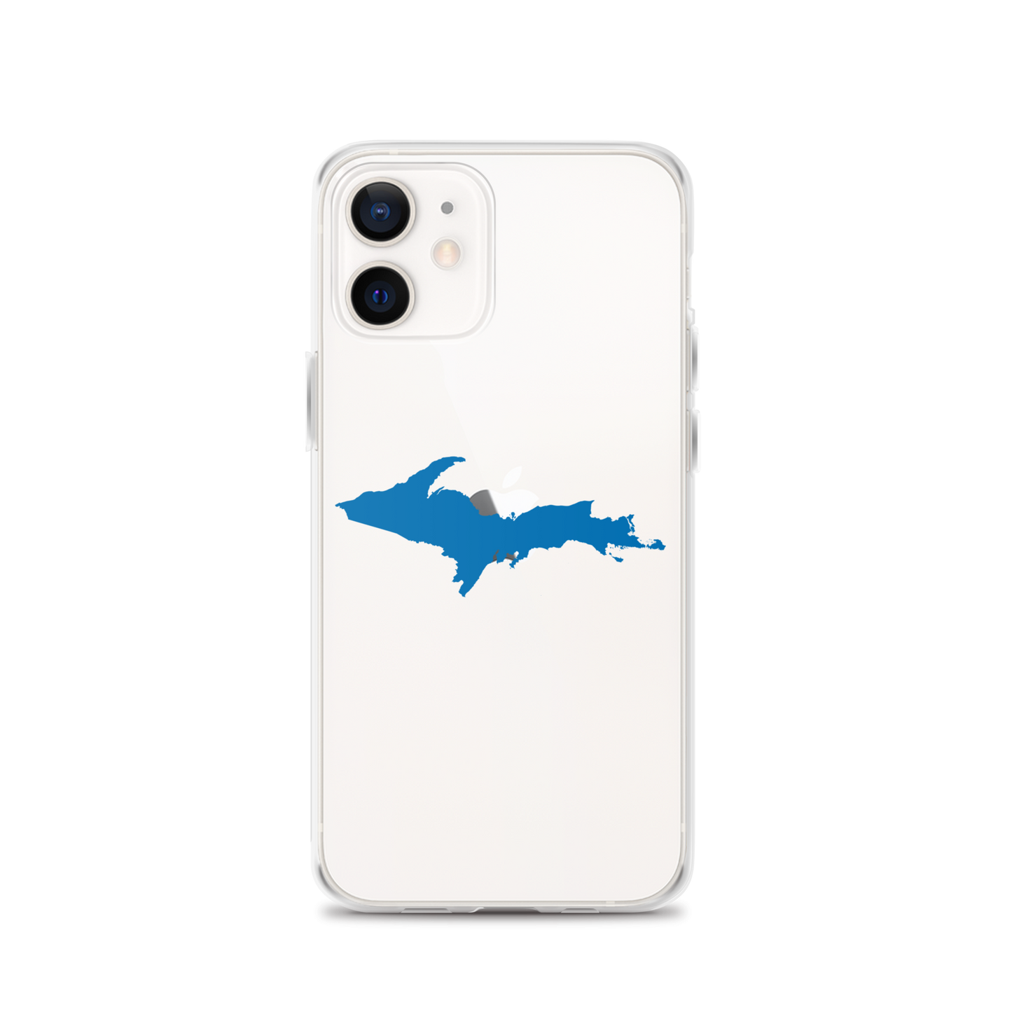 Michigan Upper Peninsula Clear iPhone Case (w/ Azure UP Outline)