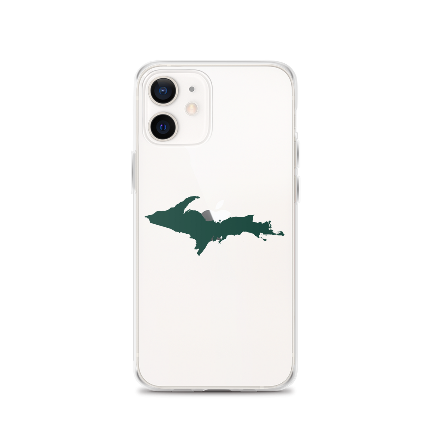 Michigan Upper Peninsula Clear iPhone Case (w/ Green UP Outline)