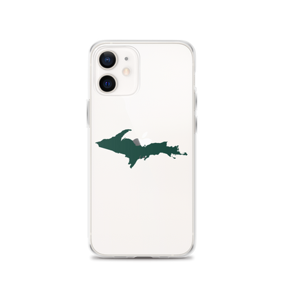 Michigan Upper Peninsula Clear iPhone Case (w/ Green UP Outline)