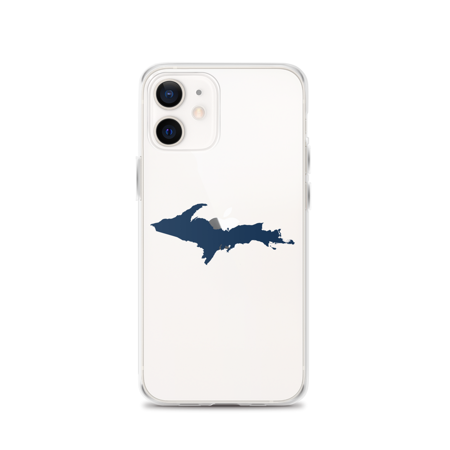 Michigan Upper Peninsula Clear iPhone Case (w/ Navy UP Outline)