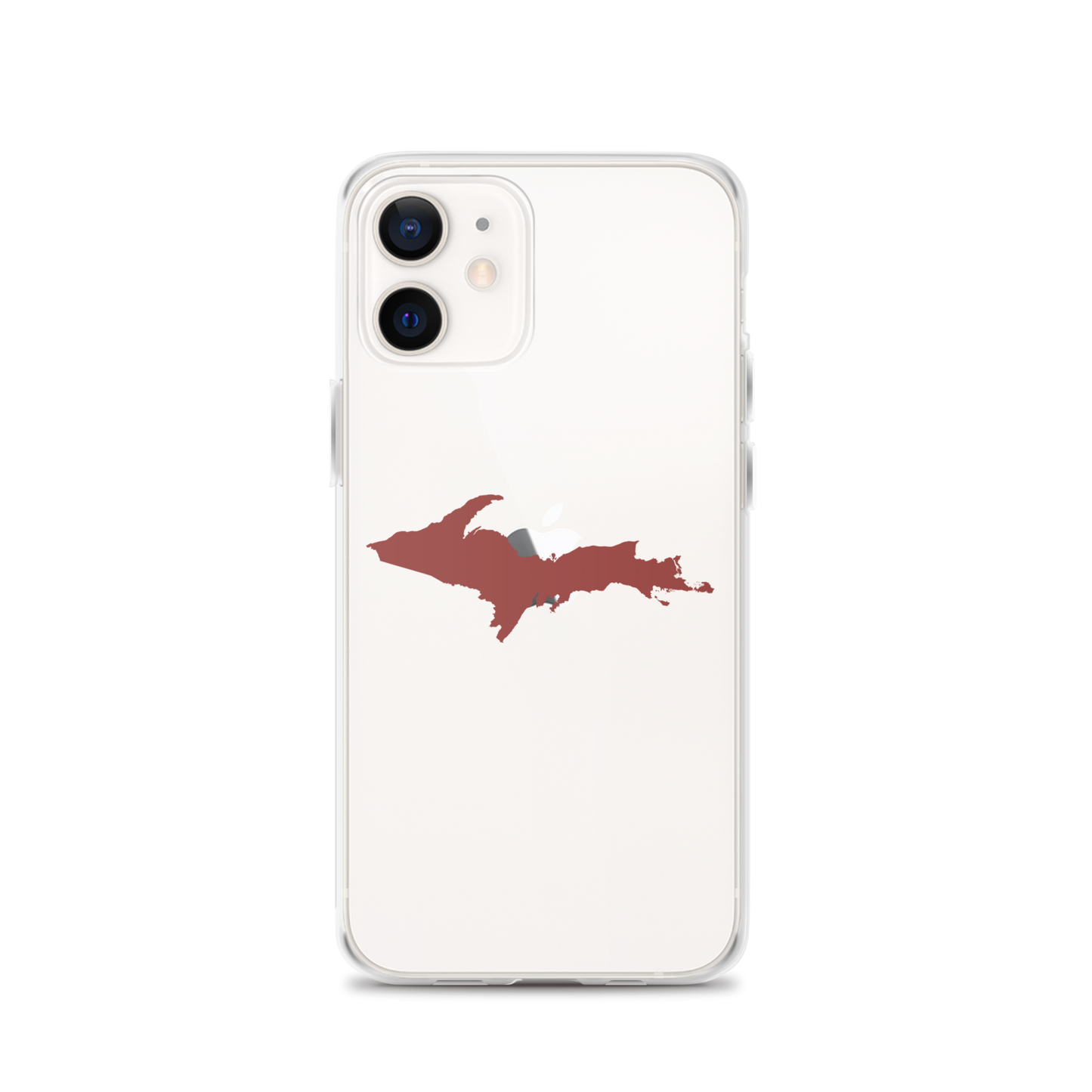 Michigan Upper Peninsula Clear iPhone Case (w/ Ore Dock Red UP Outline)