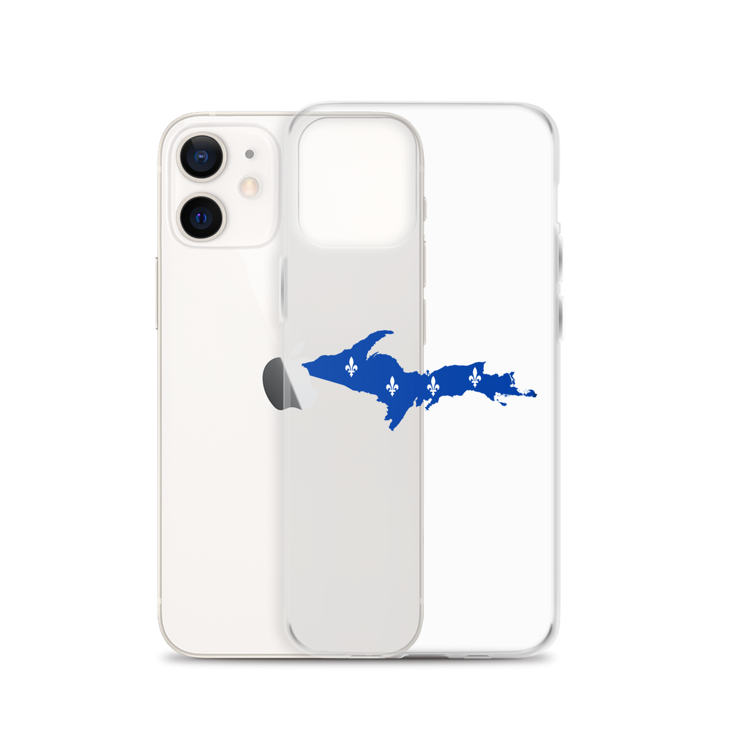 Michigan Upper Peninsula Clear iPhone Case (w/ UP Quebec Flag Outline)