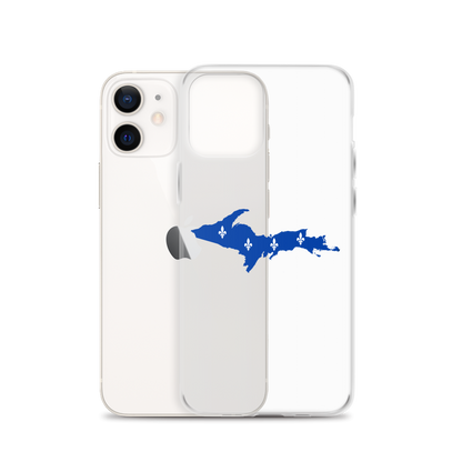 Michigan Upper Peninsula Clear iPhone Case (w/ UP Quebec Flag Outline)