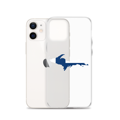 Michigan Upper Peninsula Clear iPhone Case (w/ UP Finland Flag Outline)