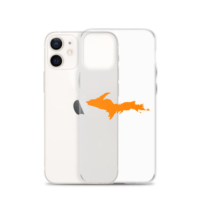 Michigan Upper Peninsula Clear iPhone Case (w/ Orange UP Outline)