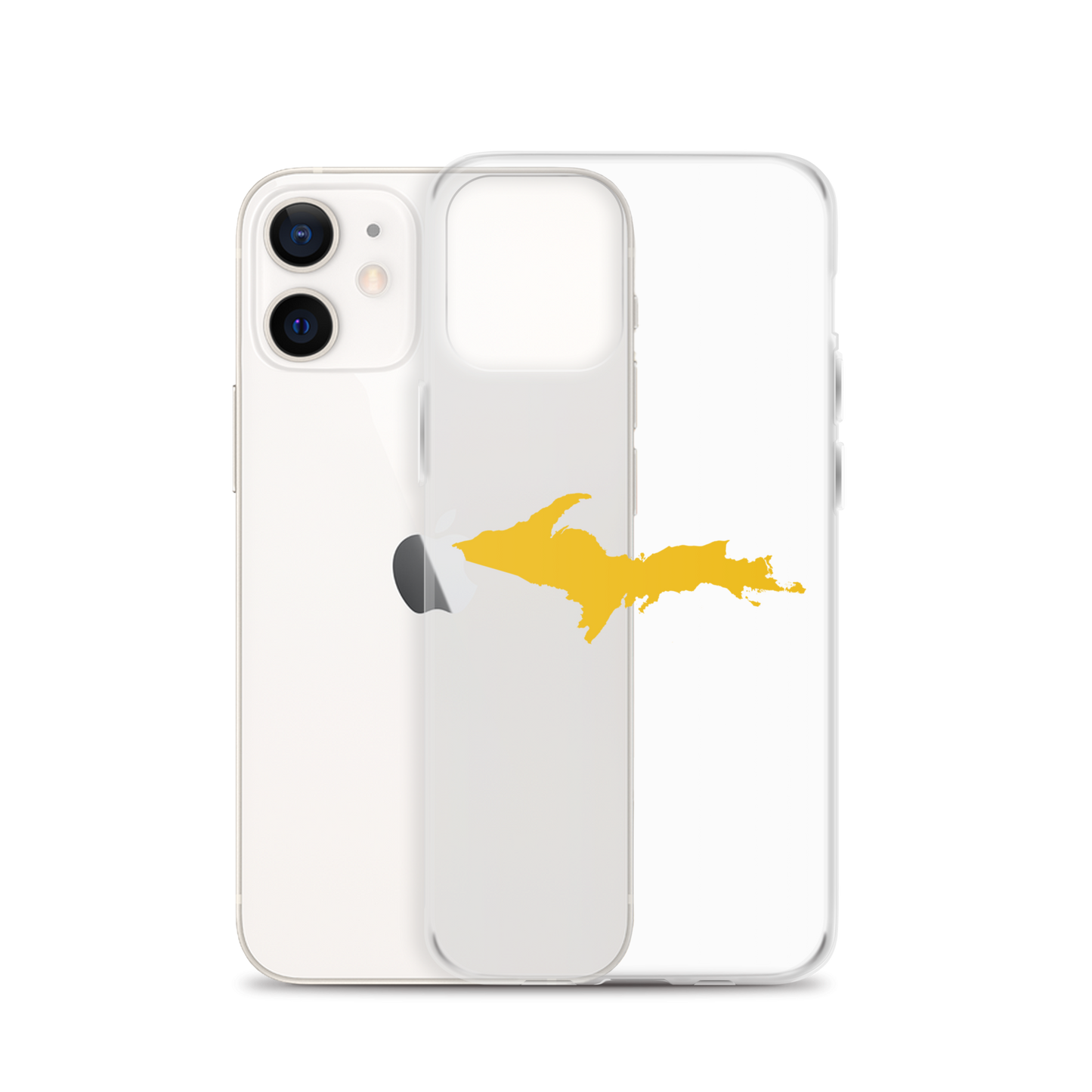 Michigan Upper Peninsula Clear iPhone Case (w/ Gold UP Outline)