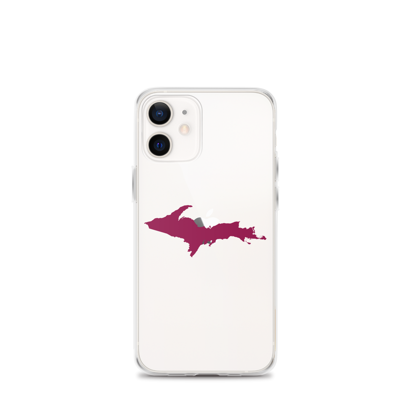 Michigan Upper Peninsula Clear iPhone Case (w/ Ruby Red UP Outline)