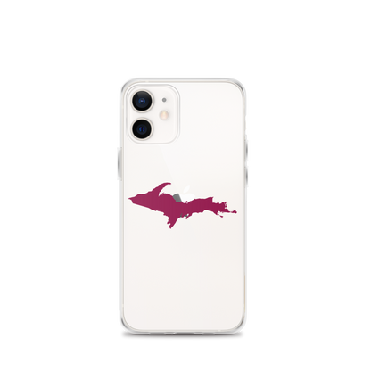 Michigan Upper Peninsula Clear iPhone Case (w/ Ruby Red UP Outline)