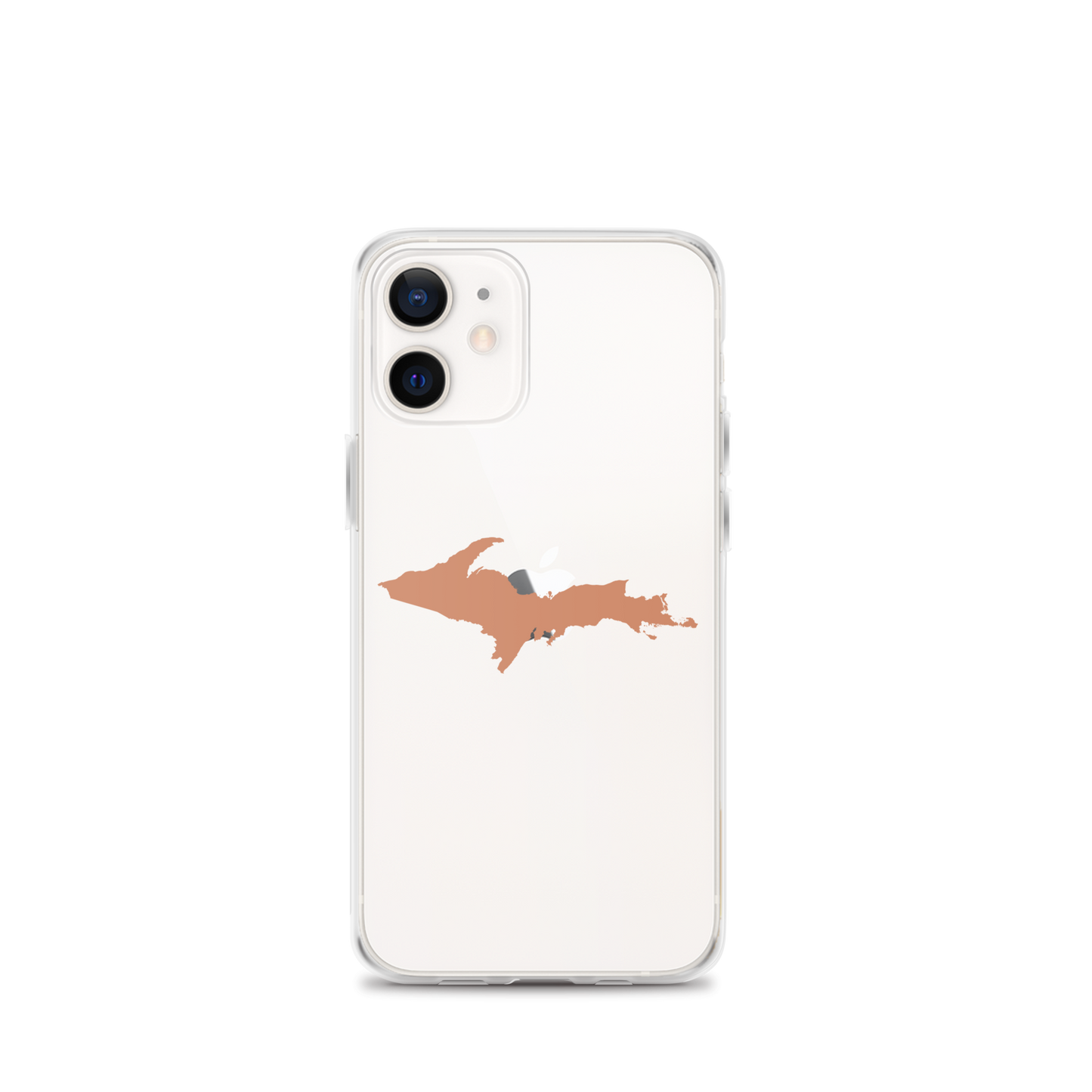 Michigan Upper Peninsula Clear iPhone Case (w/ Copper Color UP Outline)