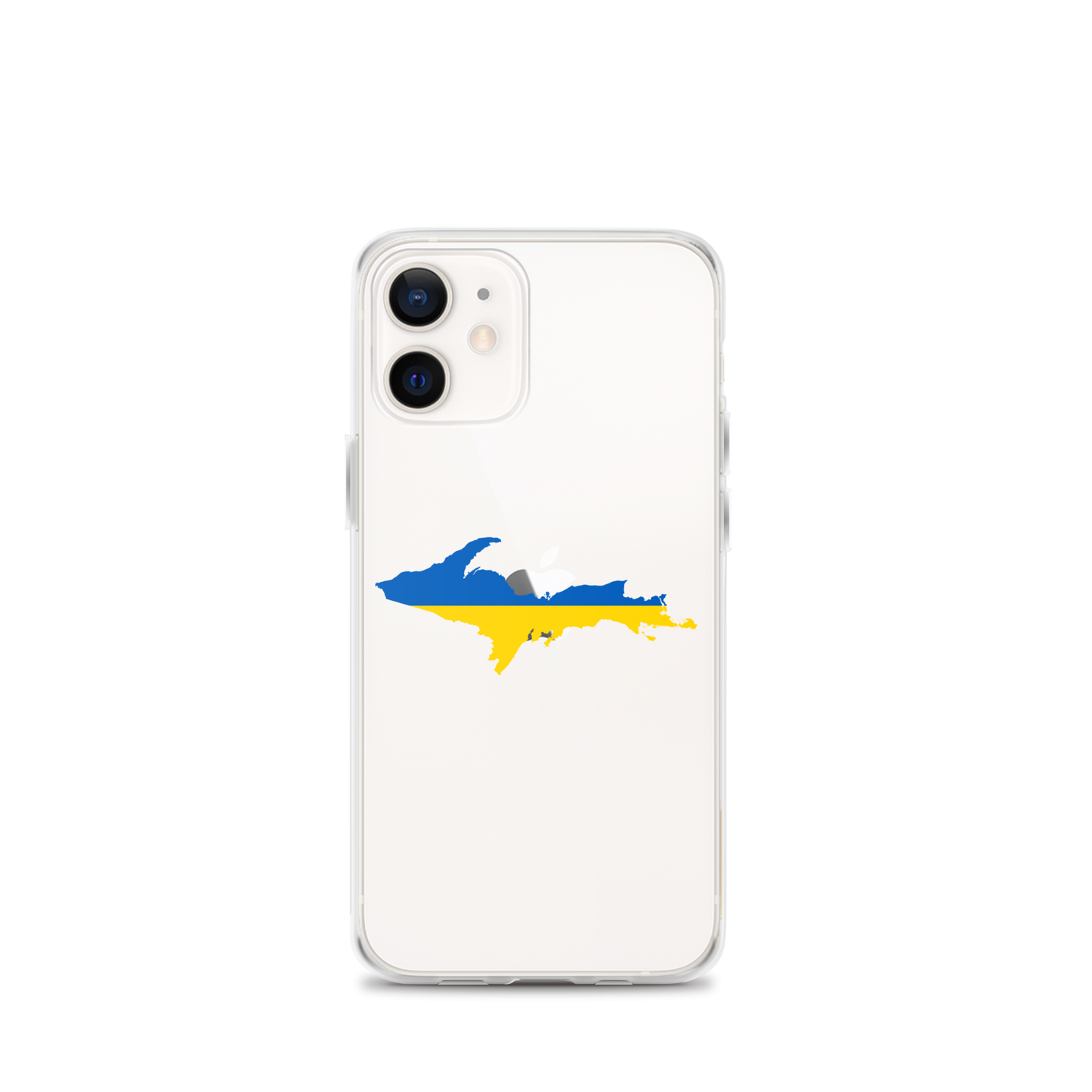 Michigan Upper Peninsula Clear iPhone Case (w/ UP Ukraine Flag Outline)